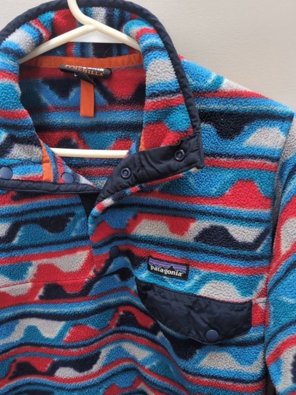 Patagonia Synchilla Snap-T Aztec Blue Delta Waves Pullover - Picture 3 of 12
